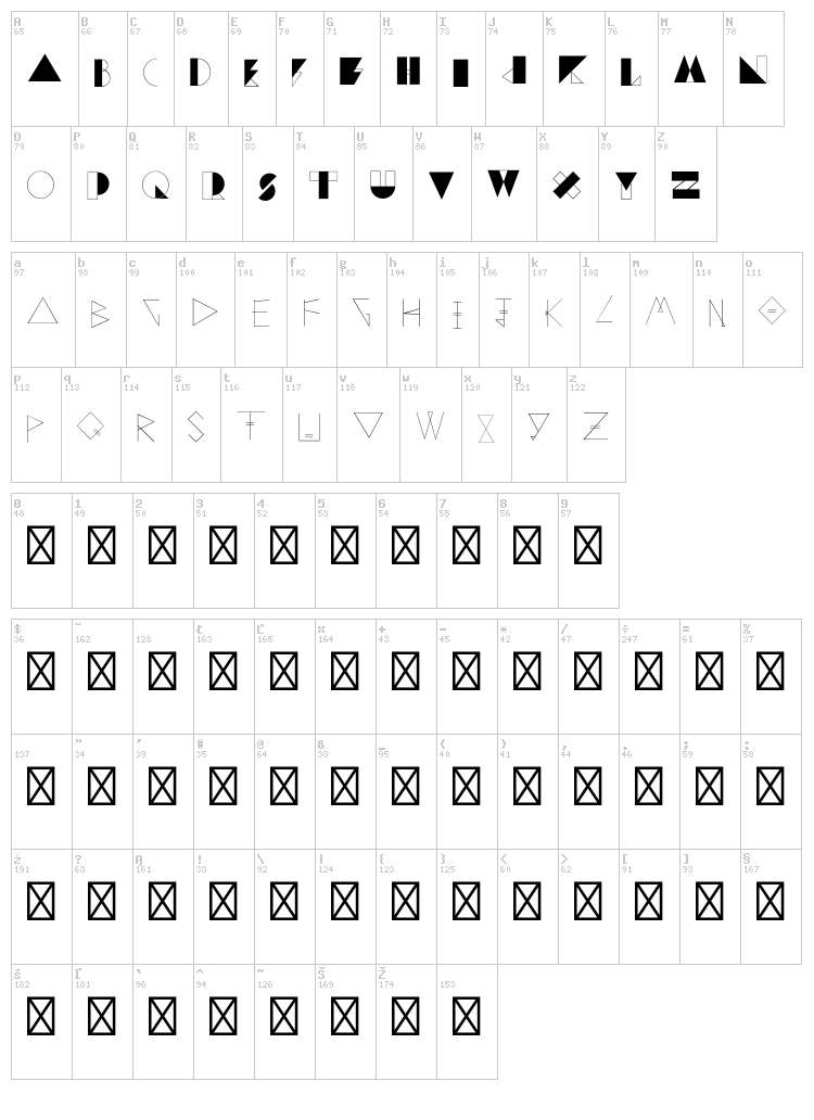Geo Easton font map