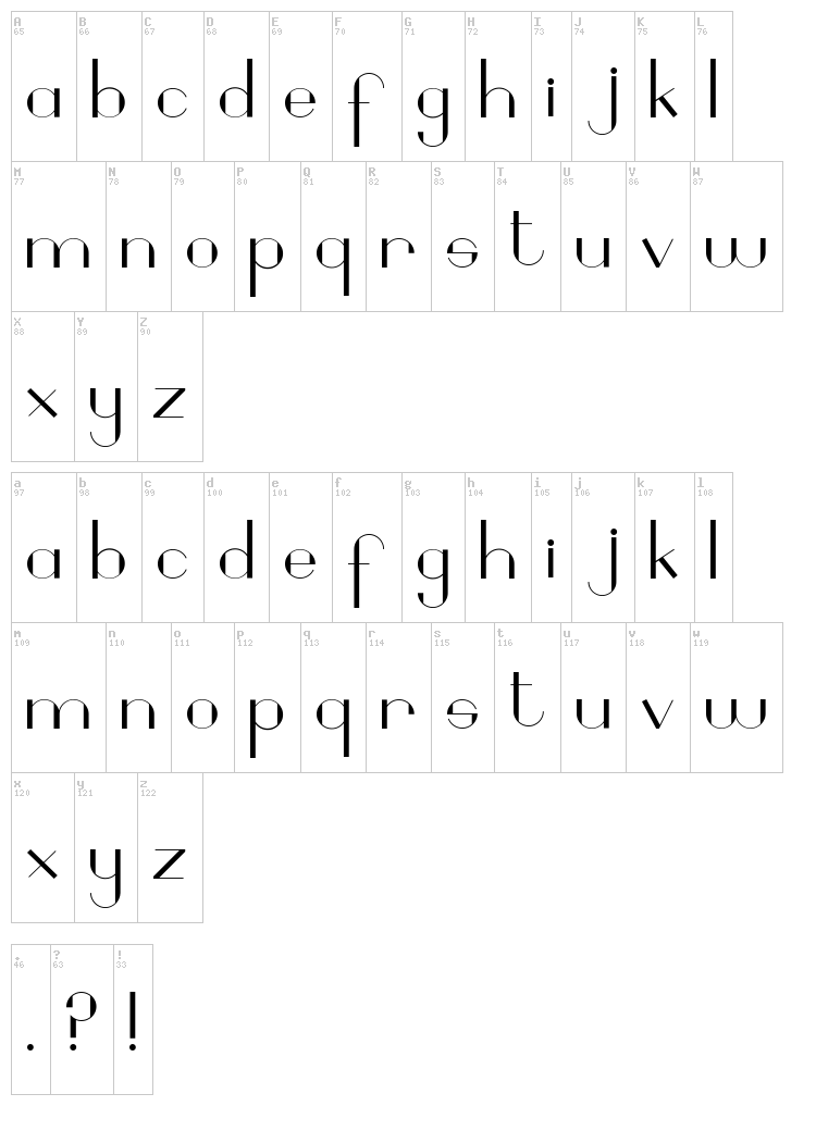 Geobrijel font map