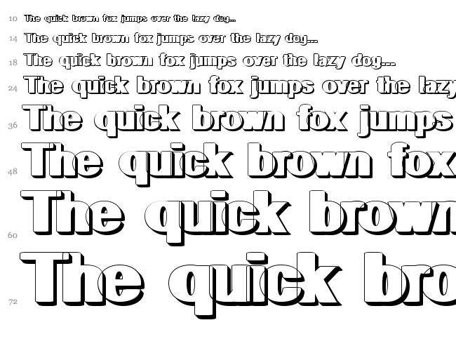 Geometric Shadow PW font waterfall