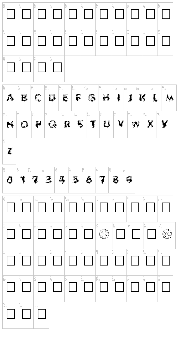 Ghoul font map