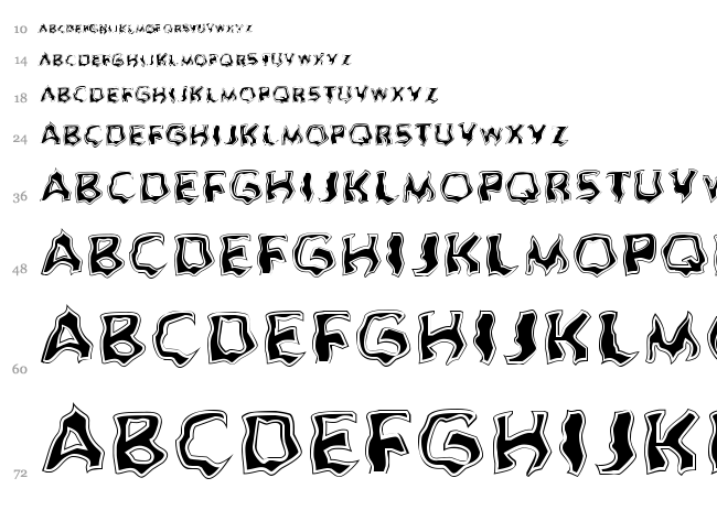 Ghoul font waterfall