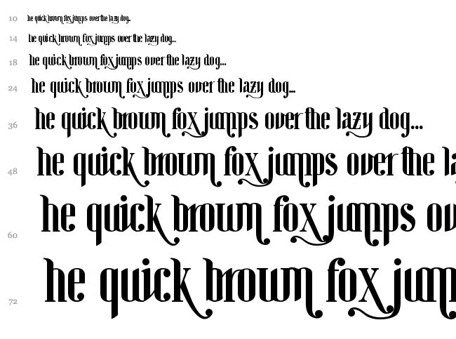 Ginebra Bolds font waterfall