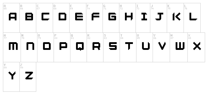 Ginza font map