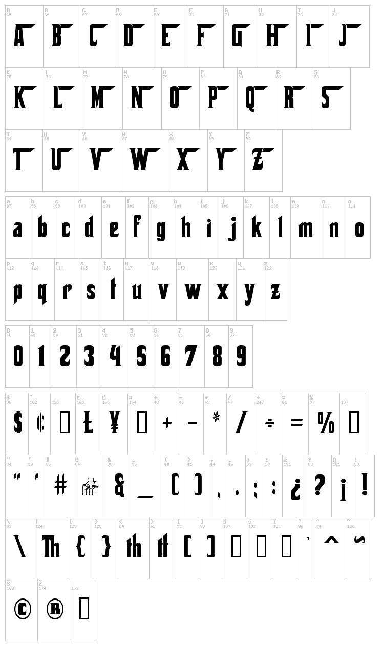 Corleone font map