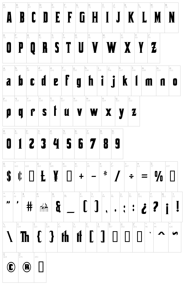 Corleone font map