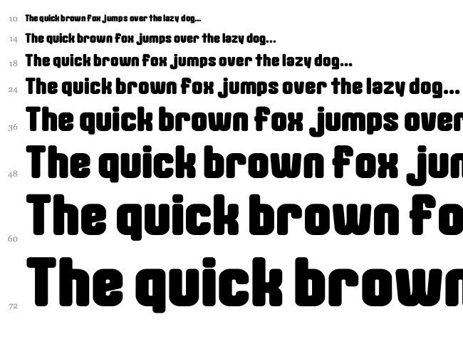 Goma Standard 02 font waterfall