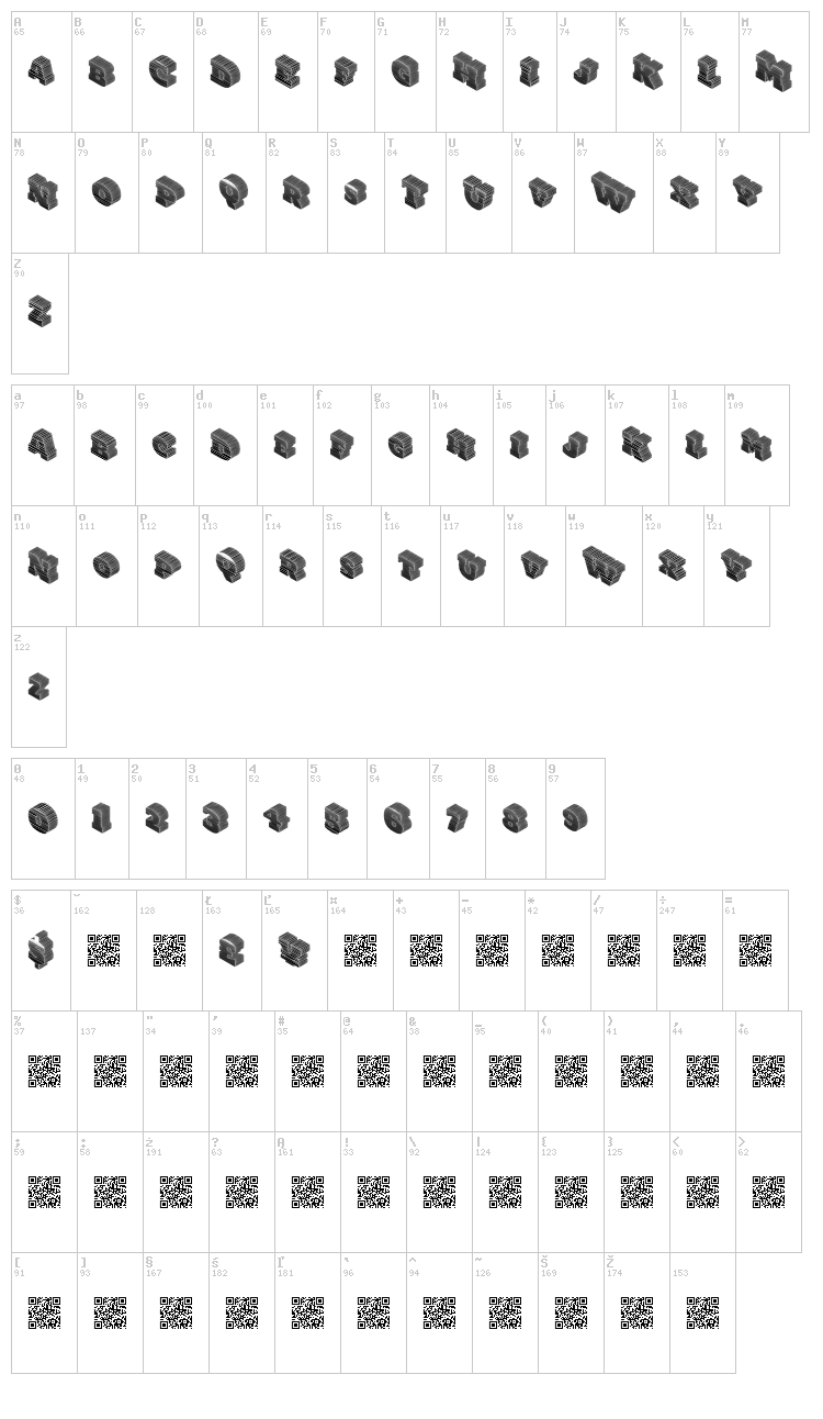 Gotcha font map