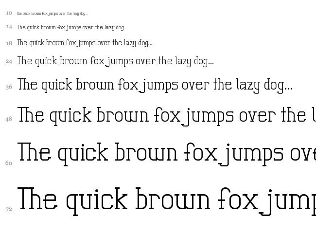 Graphemic font waterfall