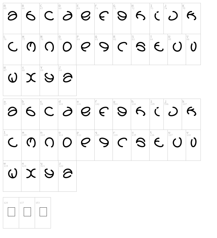 Graphic Dream font map