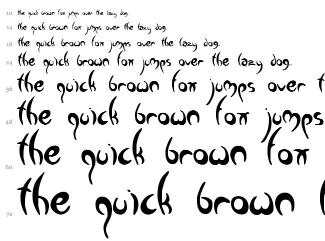 Greenman font waterfall