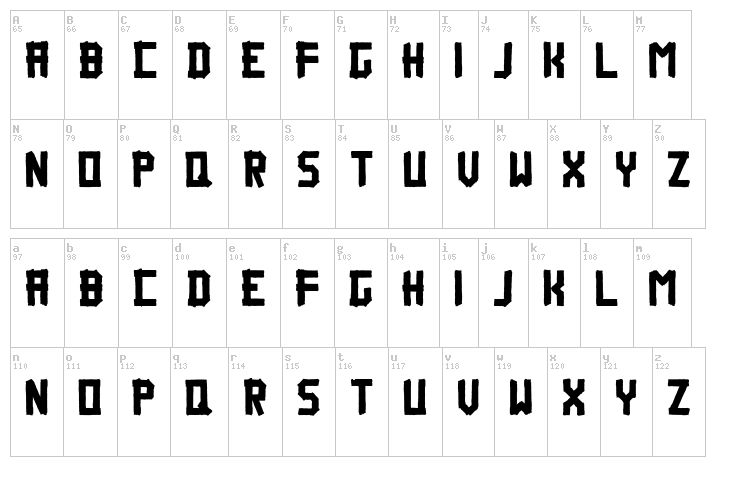 Grunge font map