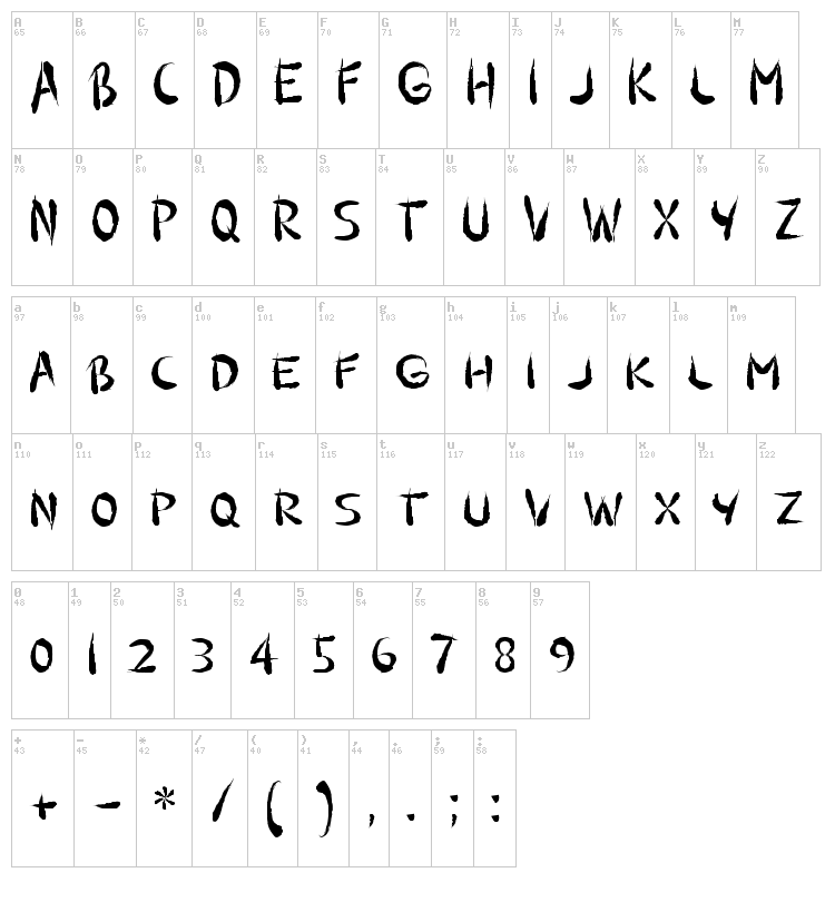 Guilin font map