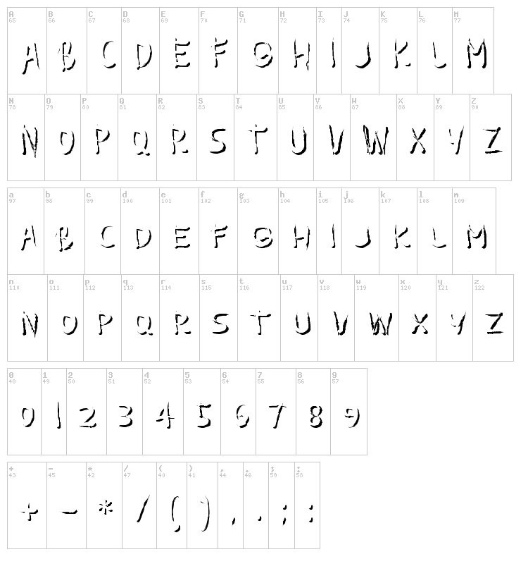 Guilin font map