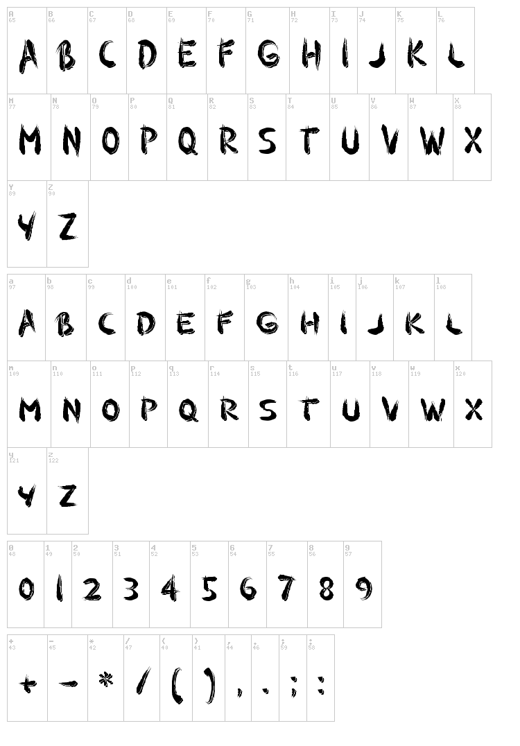 Guilin font map