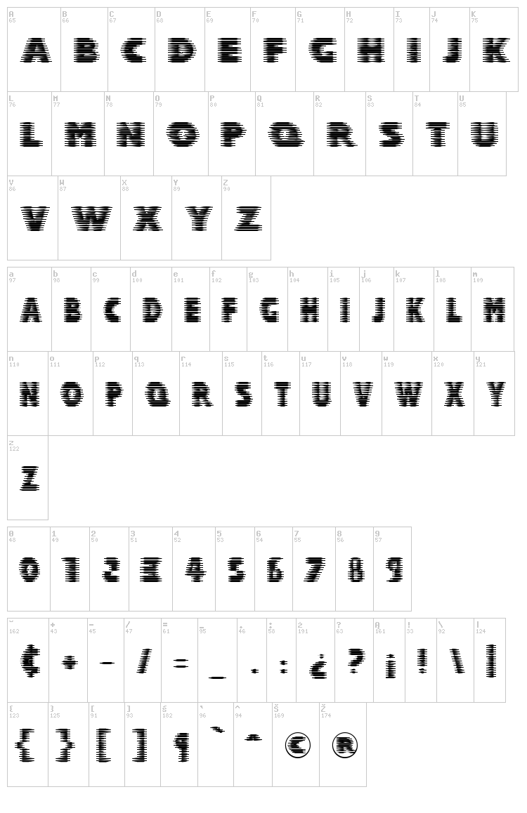 Halcion font map