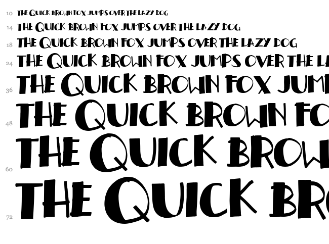 Handrelief font waterfall