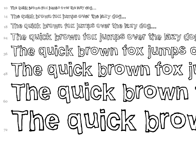Handvetica font waterfall