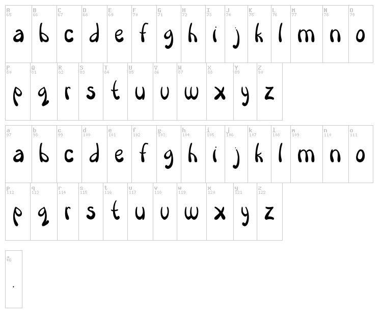 Heirloom font map
