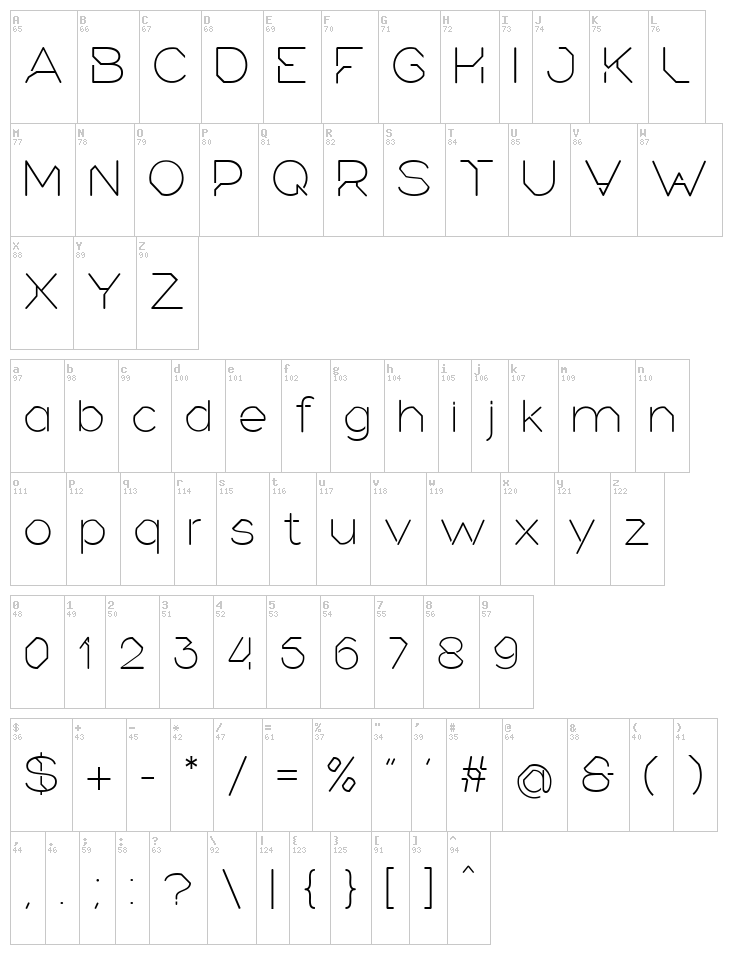 Heroic font map