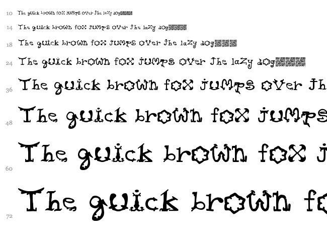 Hieroglyph Licks font waterfall