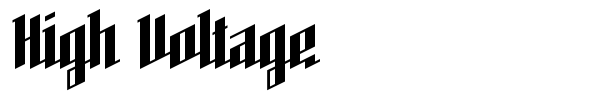 High Voltage font