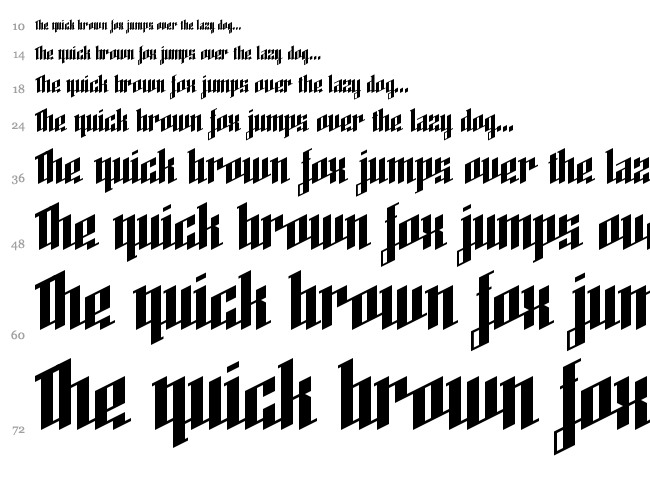 High Voltage font waterfall