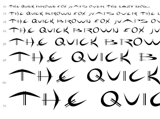 Holiday Hardcore font waterfall