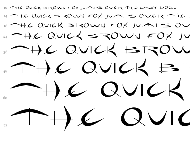 Holiday Hardcore font waterfall