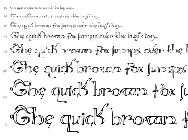 Holly Jingle font waterfall
