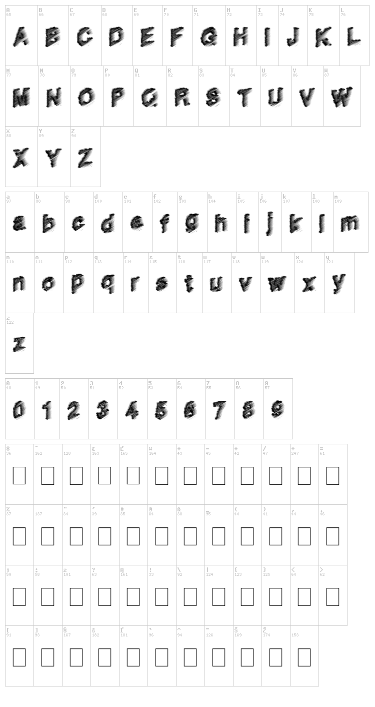 House Music font map