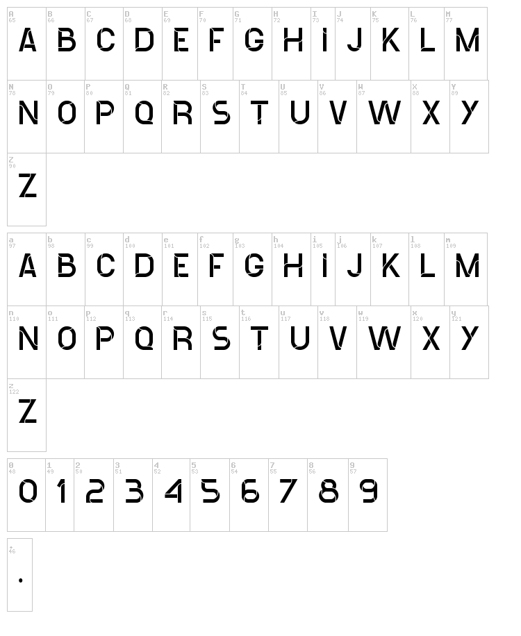 Ideoma Spray font map