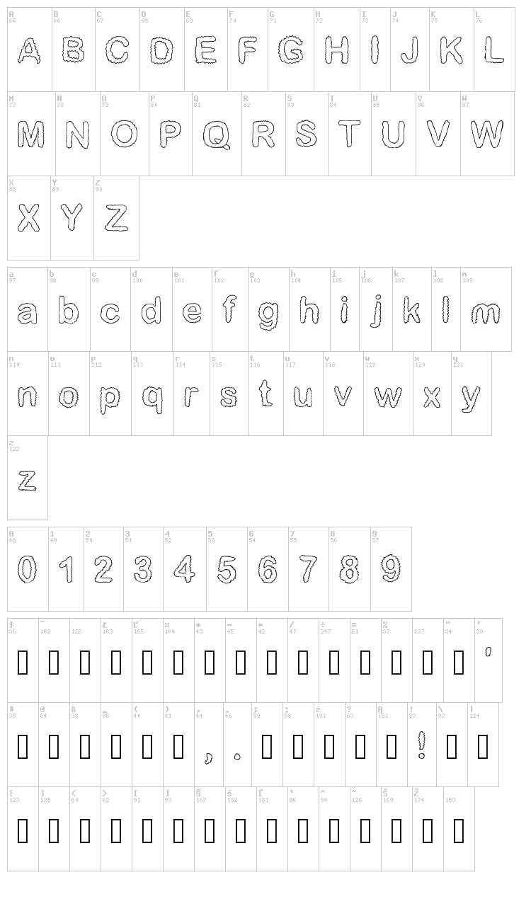 I love you font map