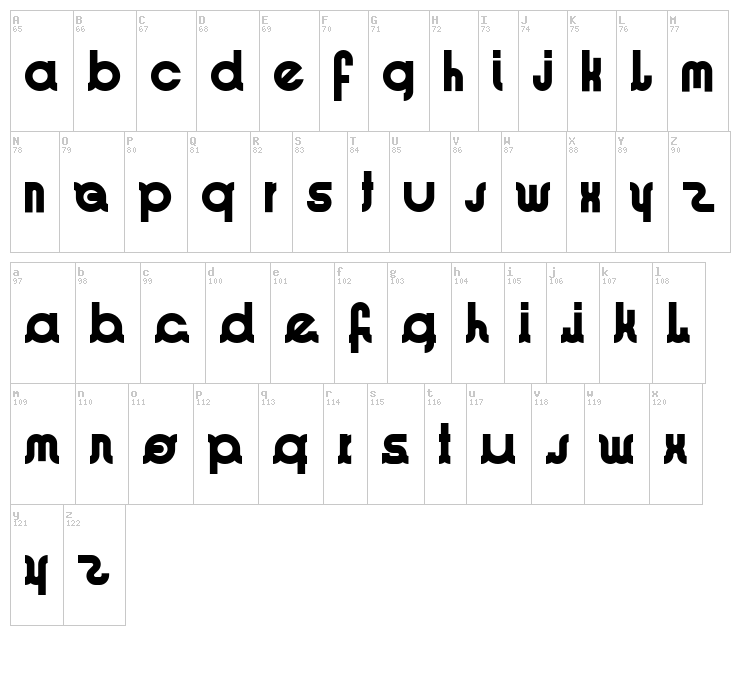 ImaCool font map