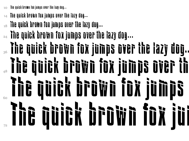 Impossible font waterfall