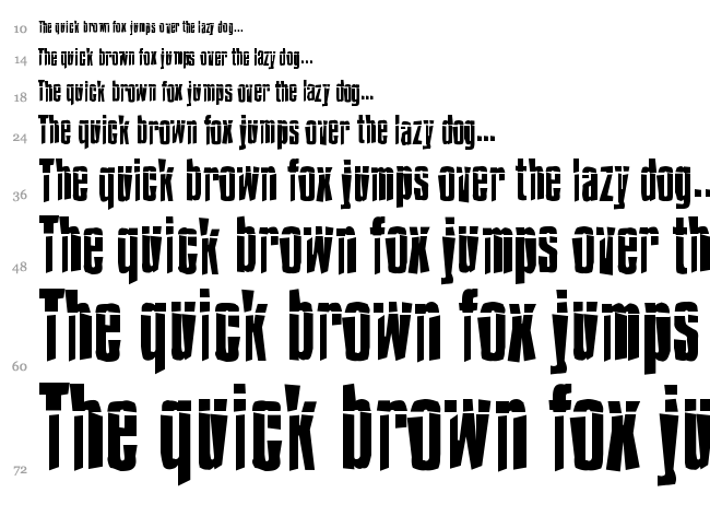 Impossible font waterfall