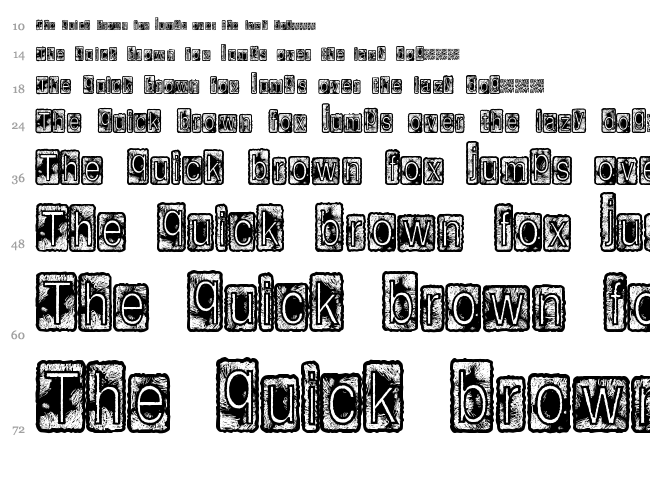 Inside Box font waterfall