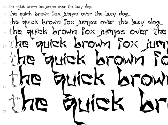 ISL Villain font waterfall
