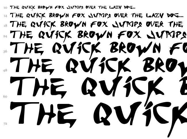 J Random C font waterfall