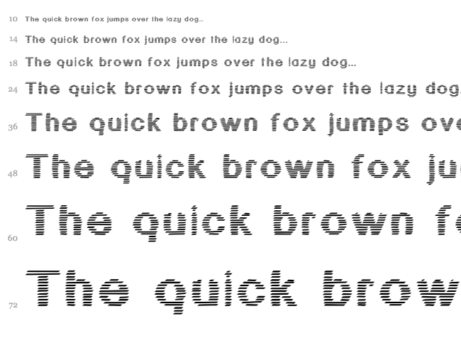 JD Stripex font waterfall