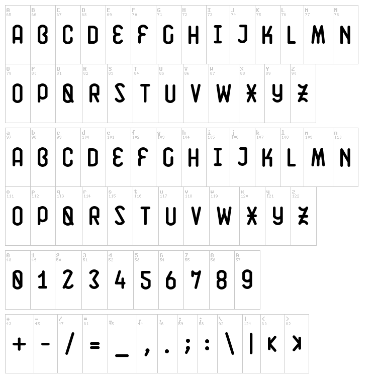 K141 font map