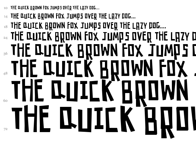 K26 Robot Rumble font waterfall