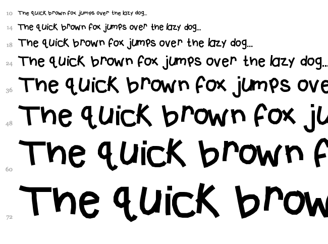 KB Crazy Town font waterfall