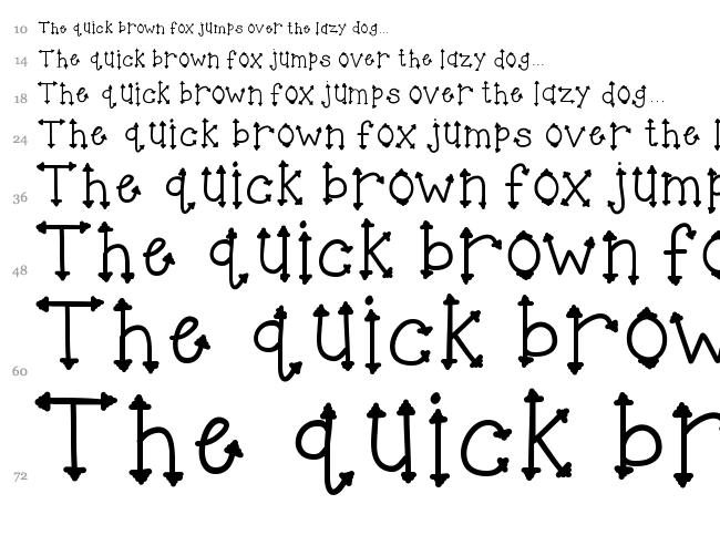 KB Her Highness font waterfall