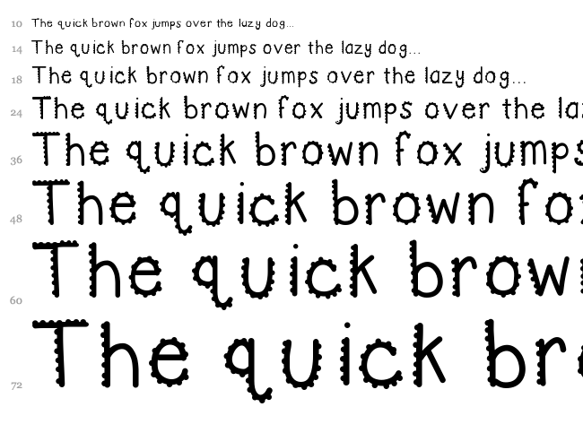 KB Turning Gears font waterfall