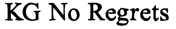 KG No Regrets font