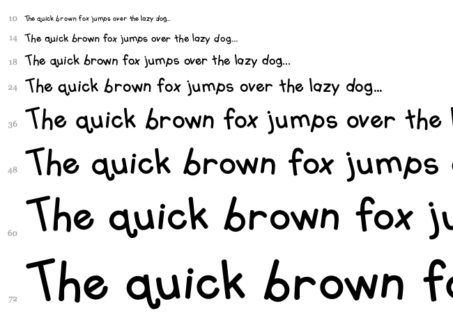 KG Primary Whimsy font waterfall