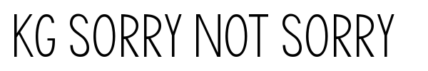 KG Sorry Not Sorry font preview