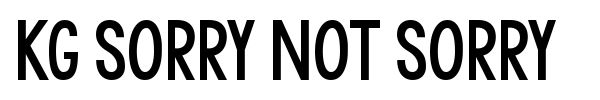 KG Sorry Not Sorry font preview