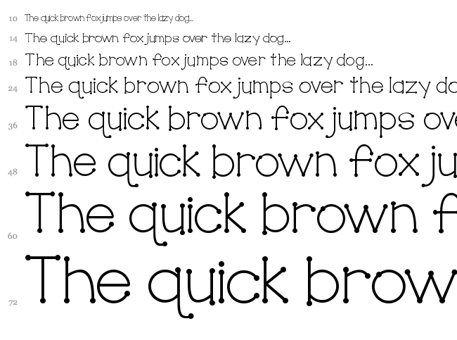 KG True Colors font waterfall