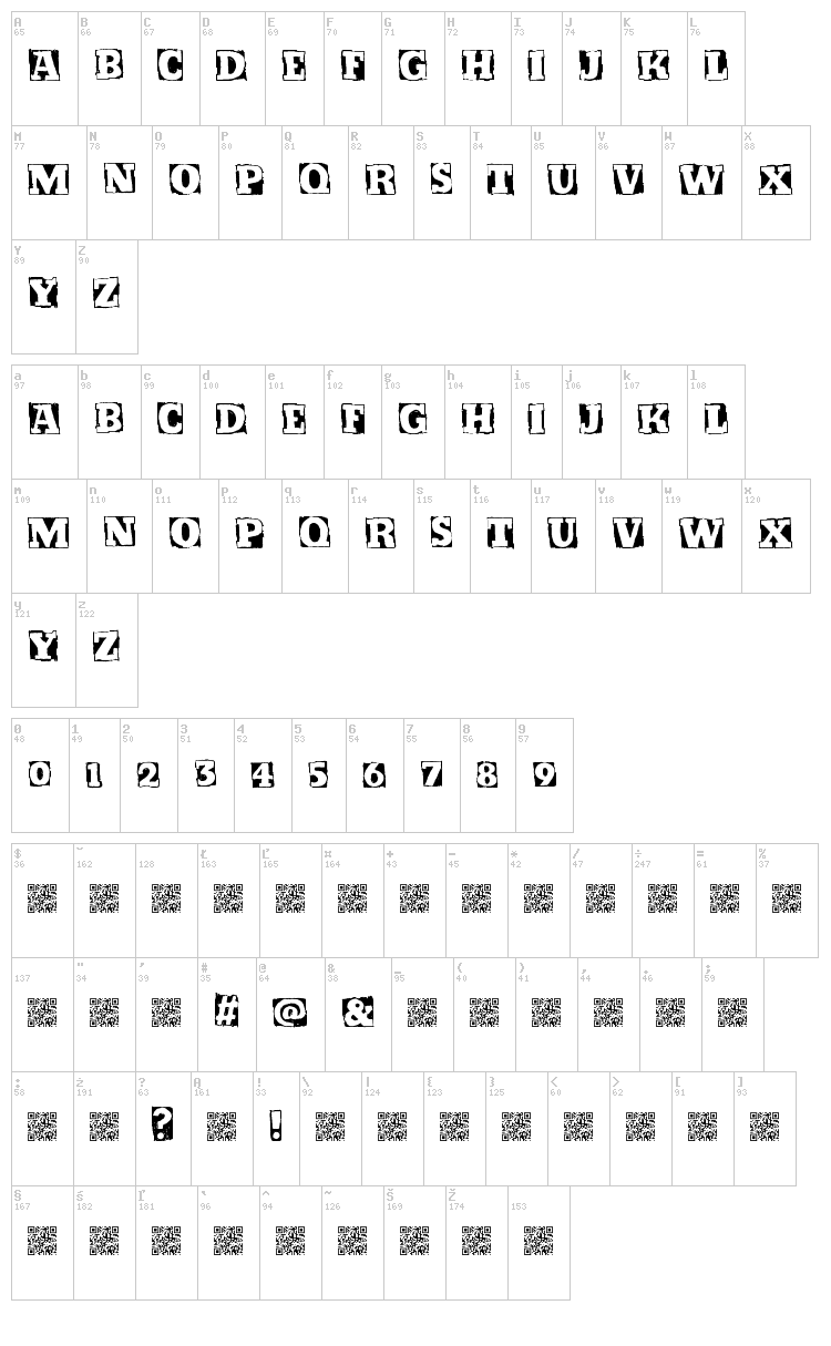 Kickstop font map